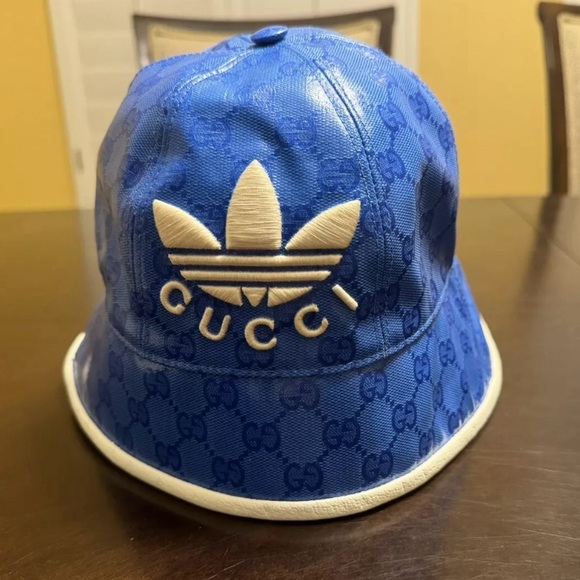 New Gucci x Adidas Wide Brim GG Supreme Logo Hat Size L - Picture 13 of 13